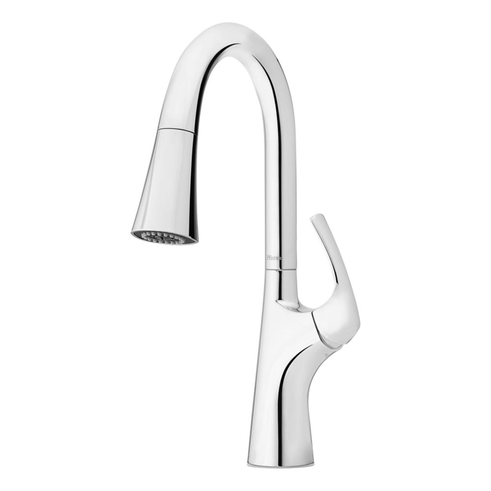 Robinet de cuisine à tirette/à bec rétractable en chrome poli Seahaven à 1 poignée/robinet d'évier de cuisine/robinet avec distributeur de savon