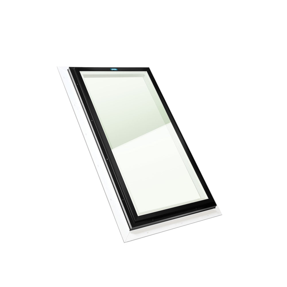 Puits de lumière fixe à triple vitrage transparent 22,5 x 46,5 po - Noir