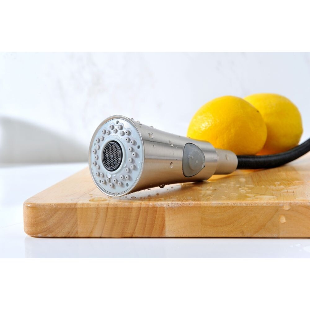 Robinet de cuisine à poignée unique et pulvérisateur rétractable de la série Singer en nickel brossé