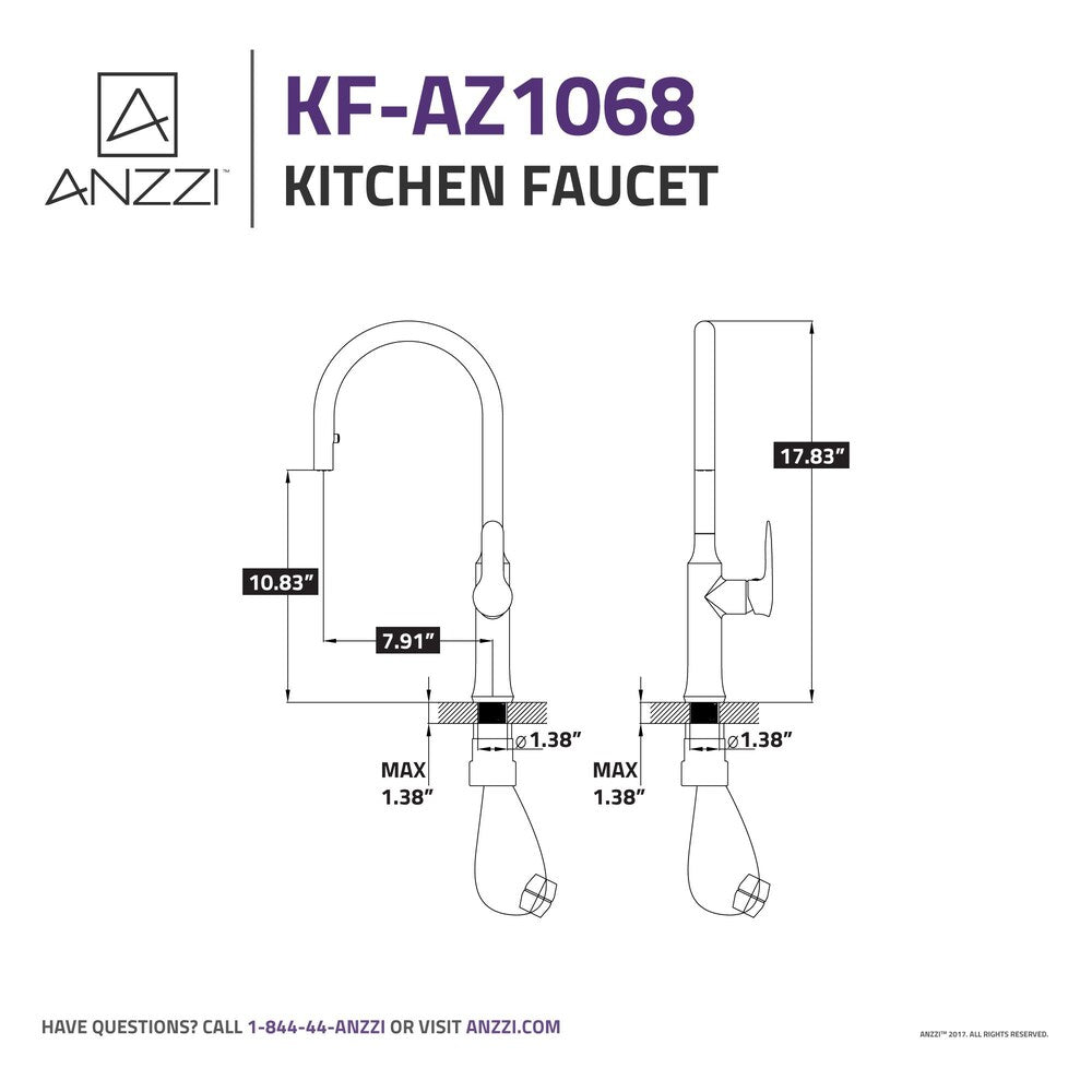 Cresent Single Handle Pull-Down Sprayer Kitchen Faucet in Polished Chrome