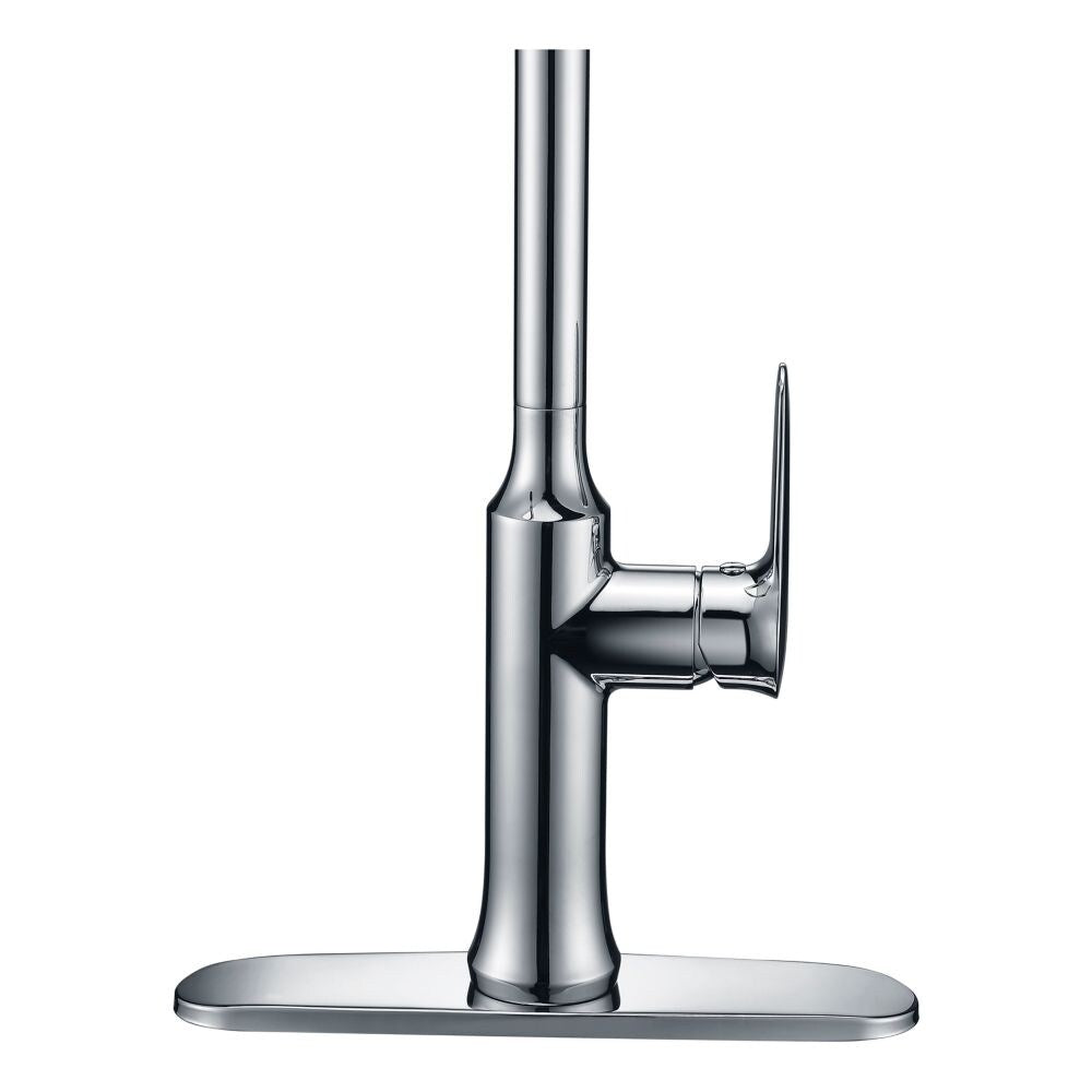 Robinet de cuisine à poignée unique Cresent avec pulvérisateur rétractable en chrome poli