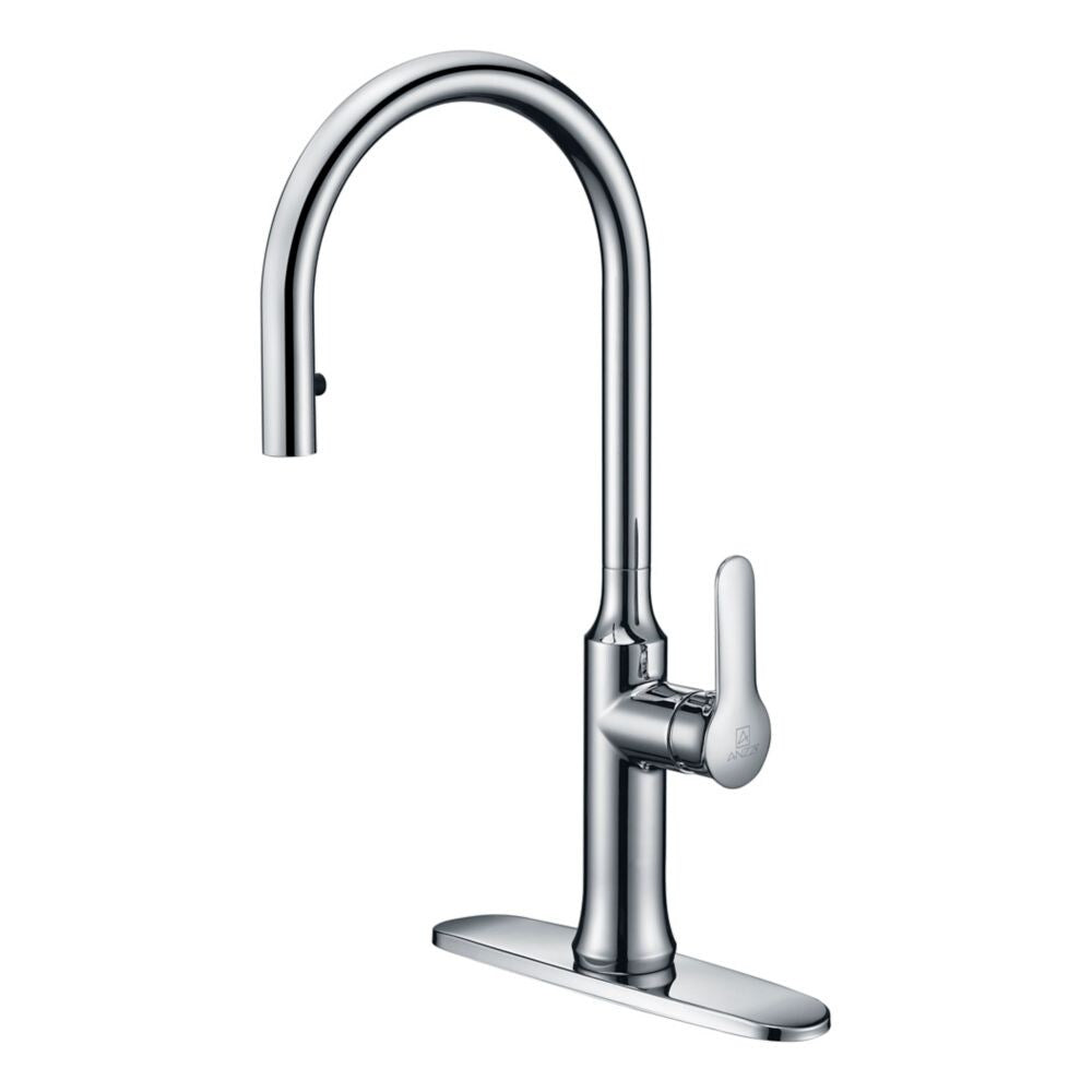Robinet de cuisine à poignée unique Cresent avec pulvérisateur rétractable en chrome poli