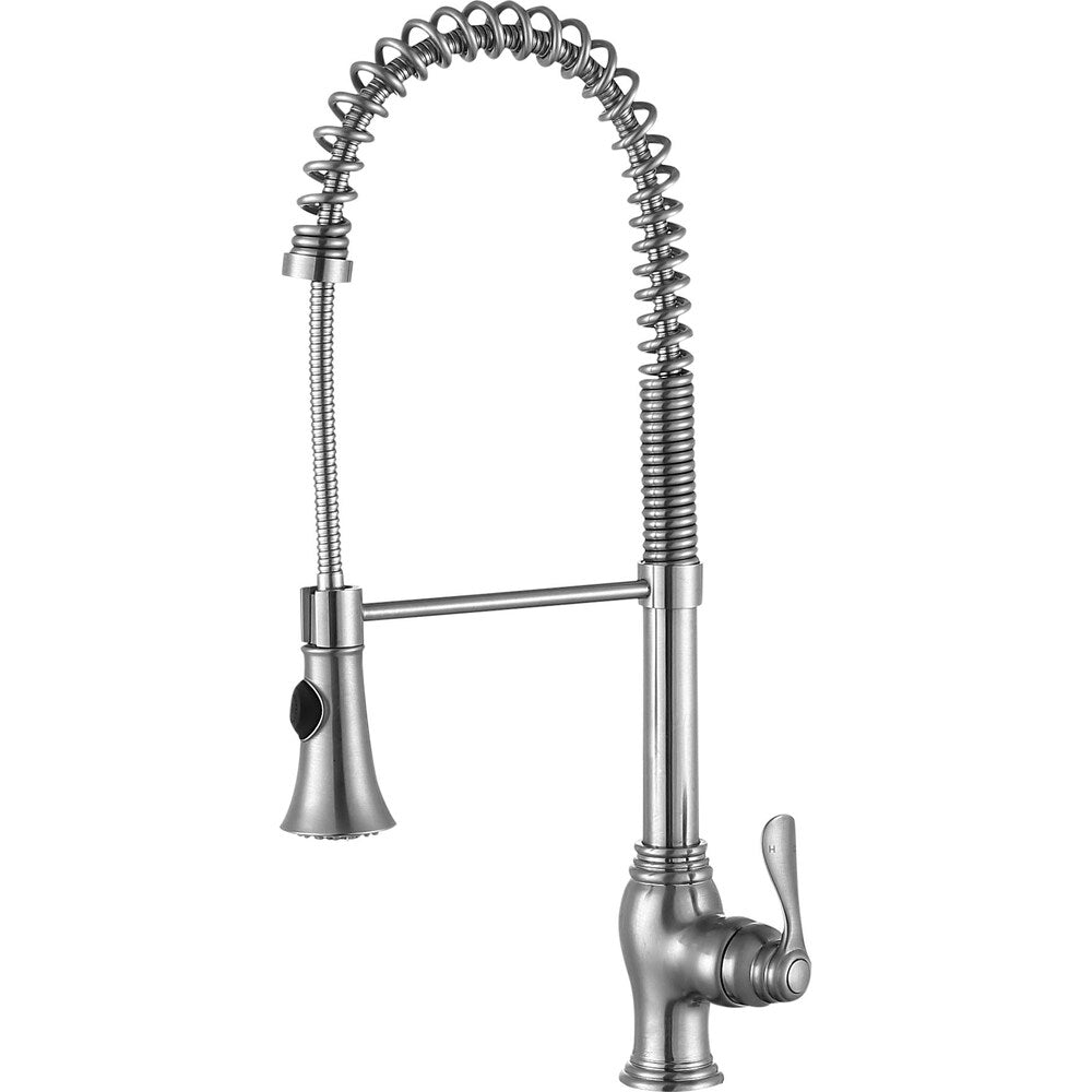 Robinet de cuisine standard à poignée unique Bastion en nickel brossé