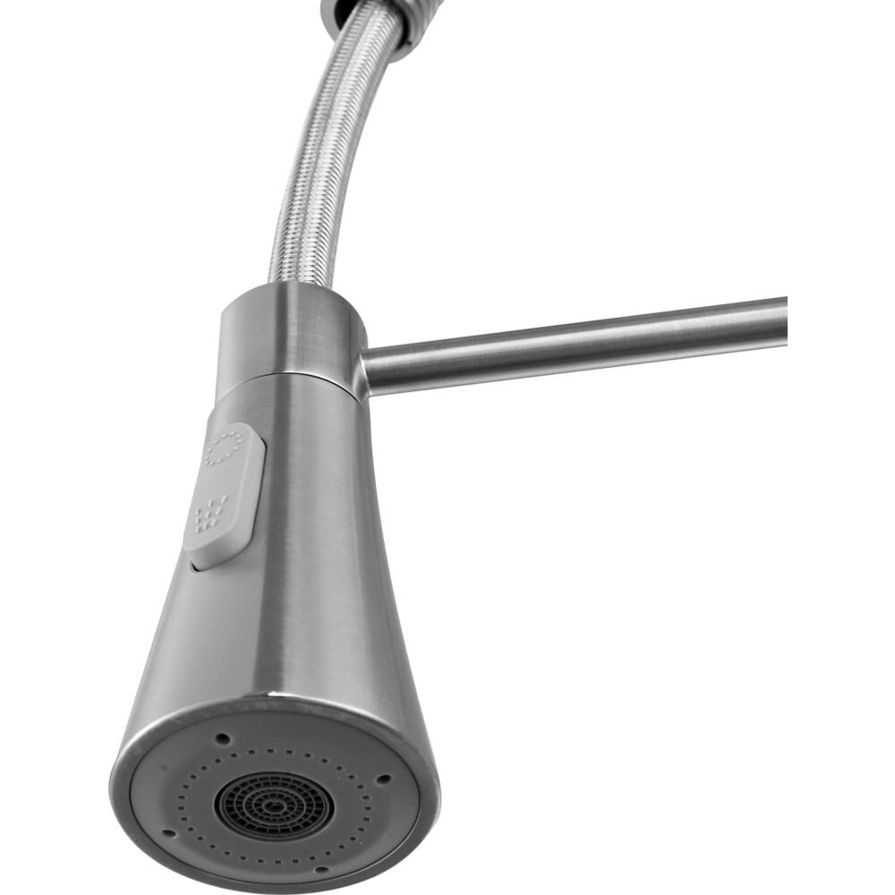 Robinet de cuisine standard à poignée unique Carriage en nickel brossé