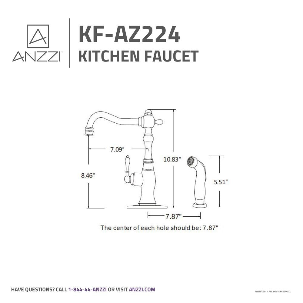 Highland Single-Handle Standard Kitchen Faucet with Side Sprayer in Oil Rubbed Bronze