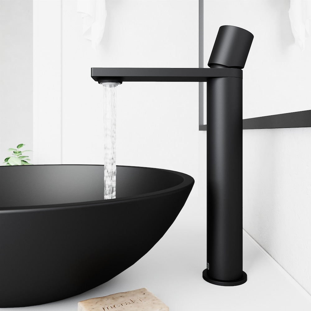 Gotham Single Hole Single-Handle Vessel Bathroom Faucet in Matte Black