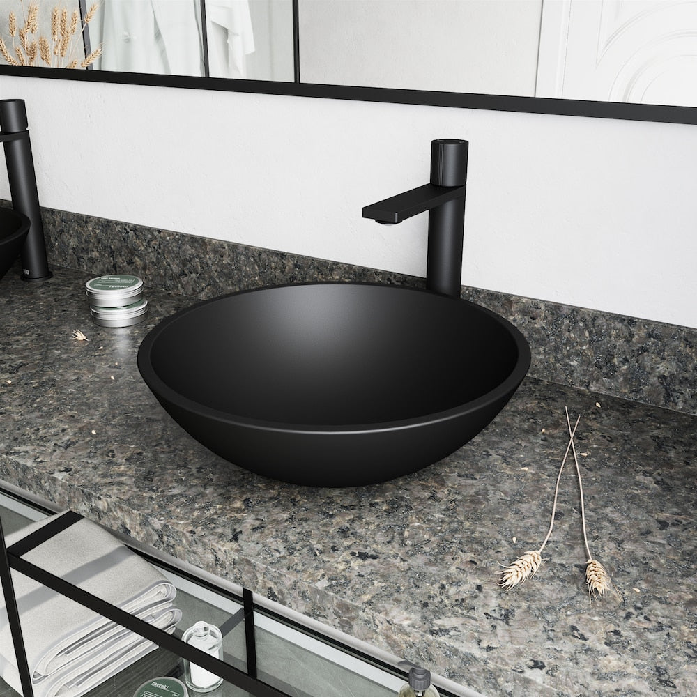 Gotham Single Hole Single-Handle Vessel Bathroom Faucet in Matte Black