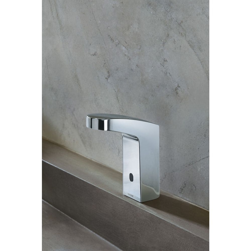 Robinet de lavabo de salle de bain monotrou sans contact M-POWER en chrome (drain non inclus ; valve incluse)
