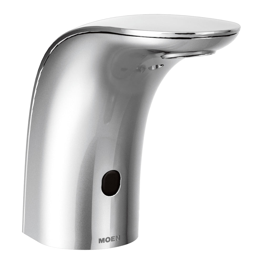 Robinet de lavabo de salle de bain monotrou sans contact M-POWER en chrome (drain non inclus ; valve incluse)