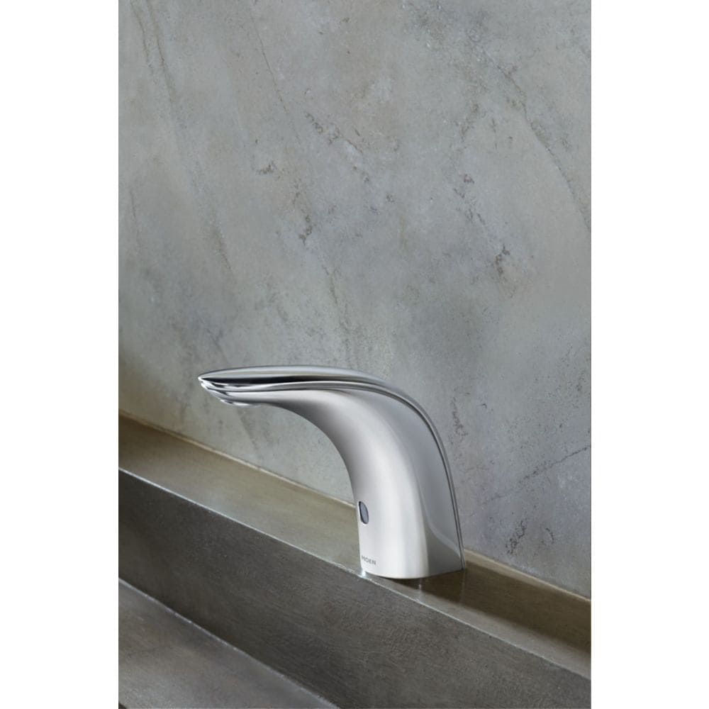 Robinet de lavabo de salle de bain monotrou sans contact M-POWER en chrome (drain non inclus ; valve incluse)