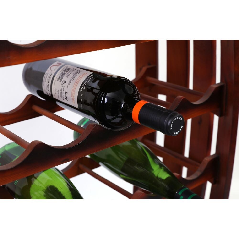 Casier à vin rustique en bois en forme de tonneau pour 23 bouteilles