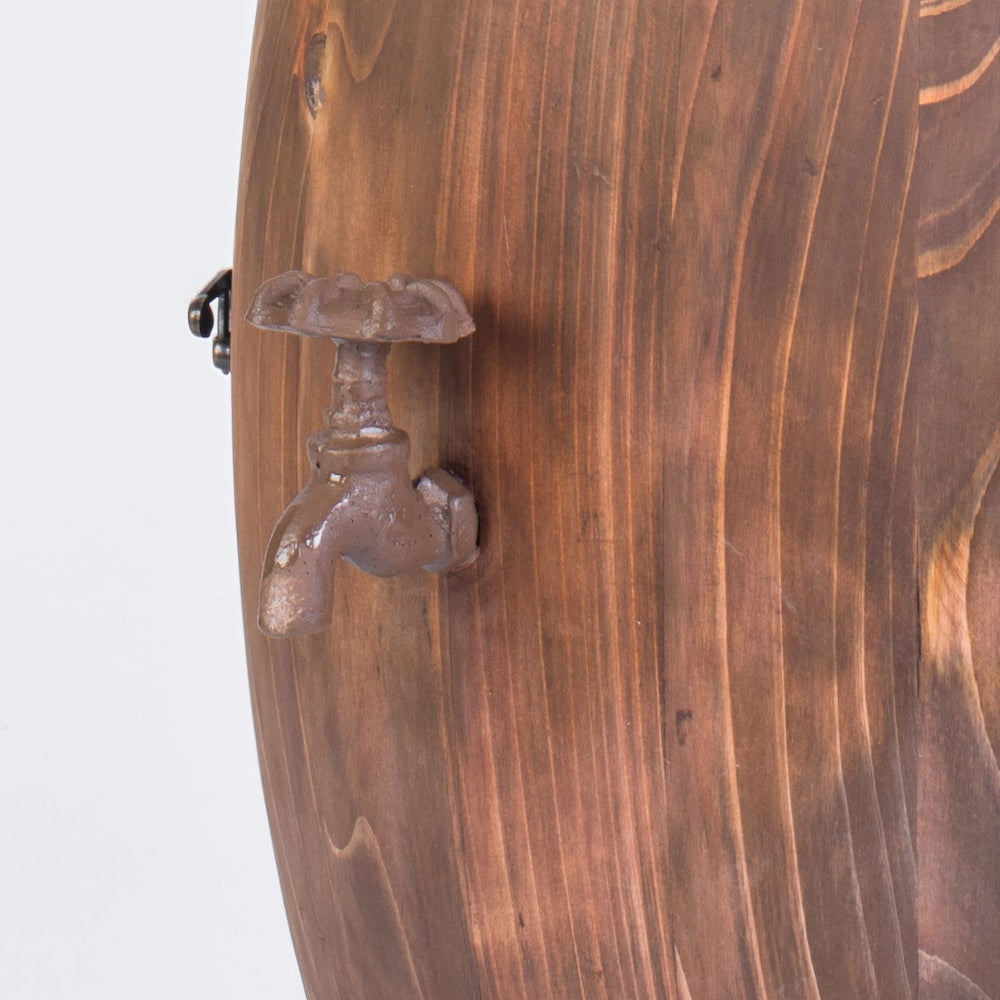 Casier à vin décoratif vintage en forme de tonneau en bois