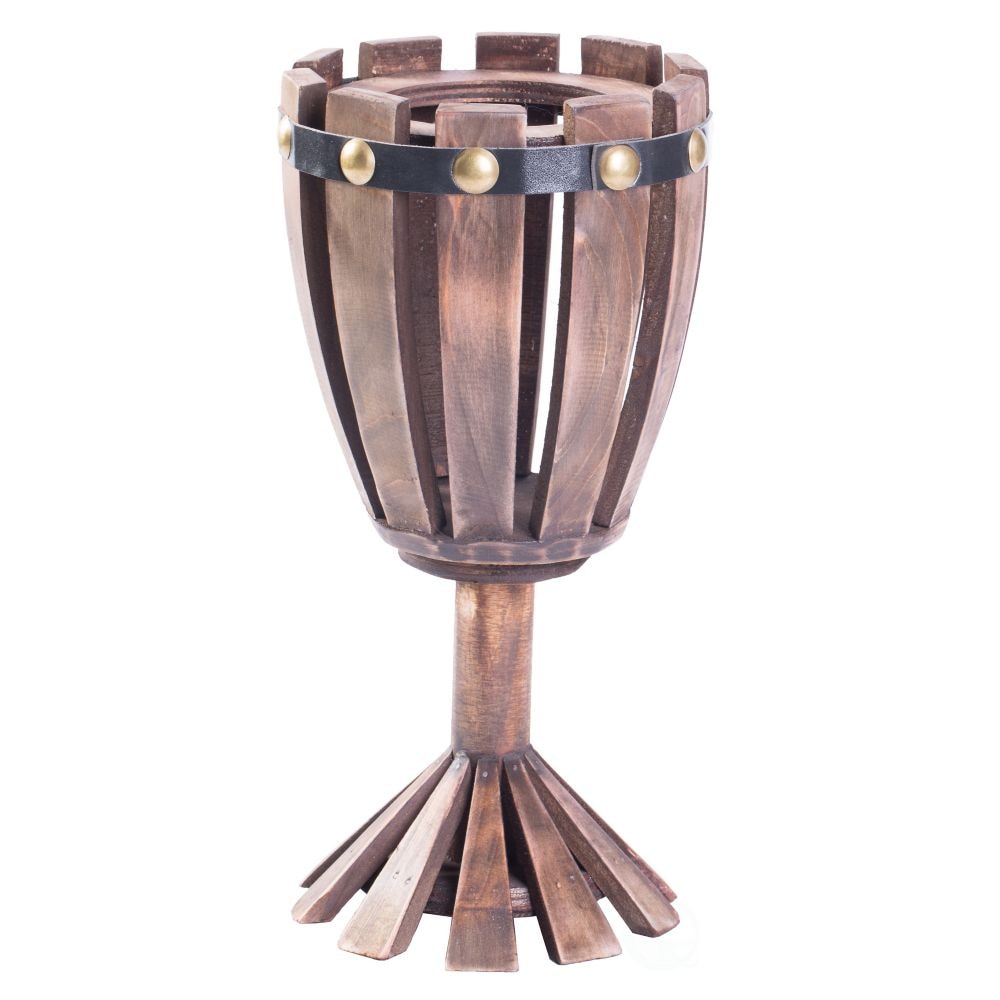 Porte-bouteille de vin décoratif vintage en forme de gobelet à vin en bois