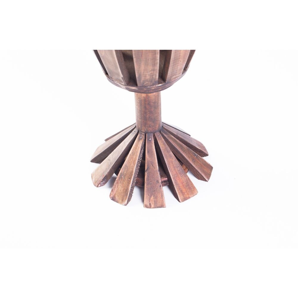 Porte-bouteille de vin décoratif vintage en forme de gobelet à vin en bois