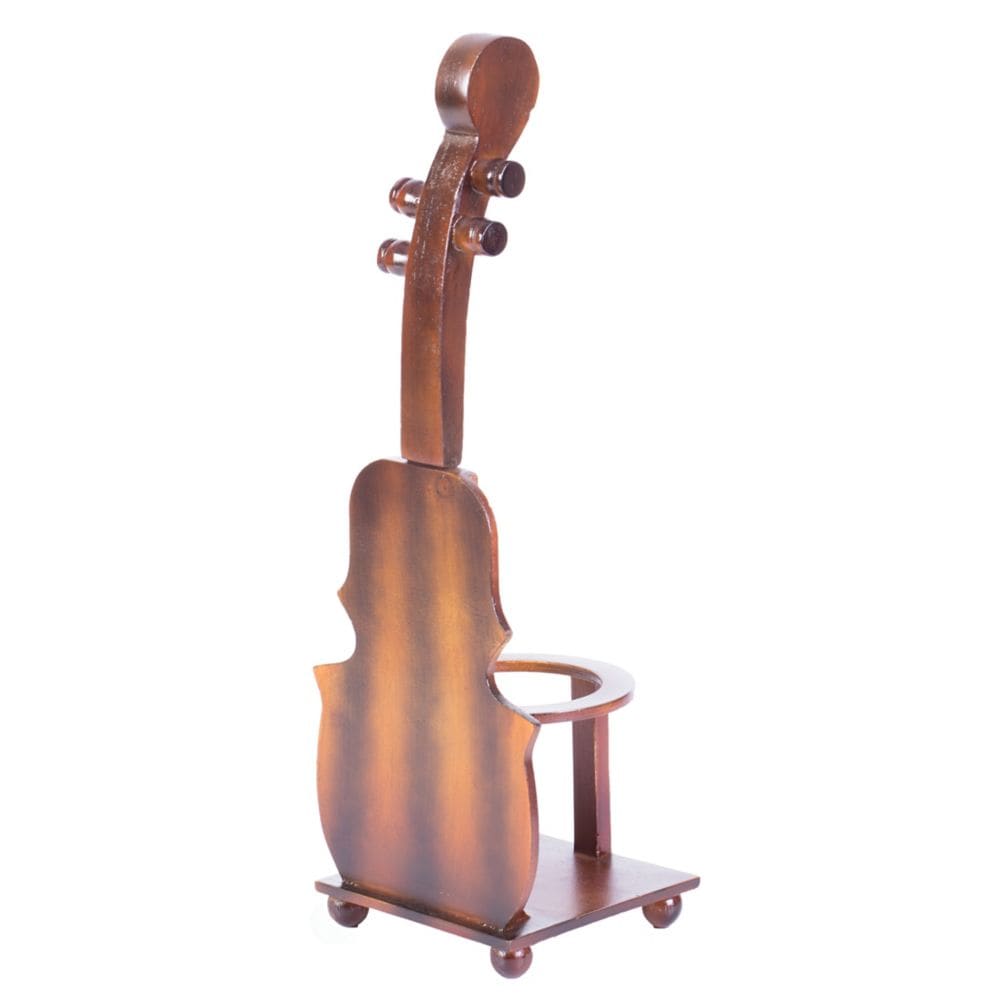 Porte-bouteille de vin décoratif vintage en forme de violoncelle marron