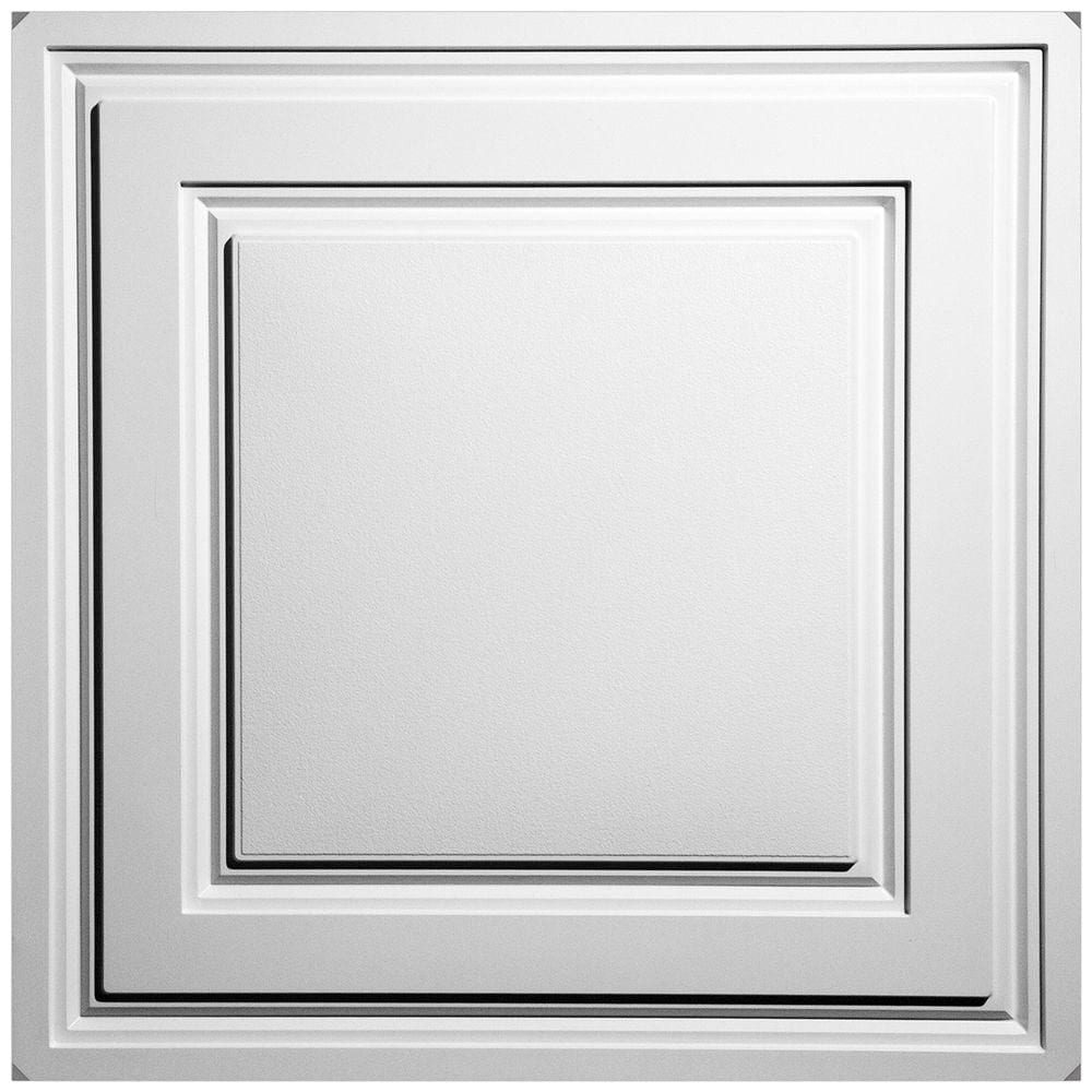 Dalles de plafond à poser Stratford White Feather-Light 2 pieds x 2 pieds (paquet de 40)