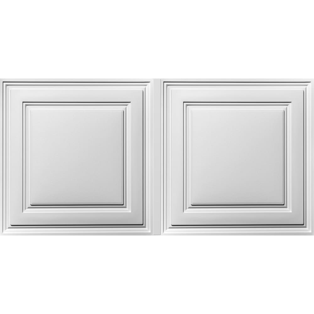 Dalles de plafond Stratford White Feather-Light 2 pieds x 4 pieds à poser (paquet de 30)