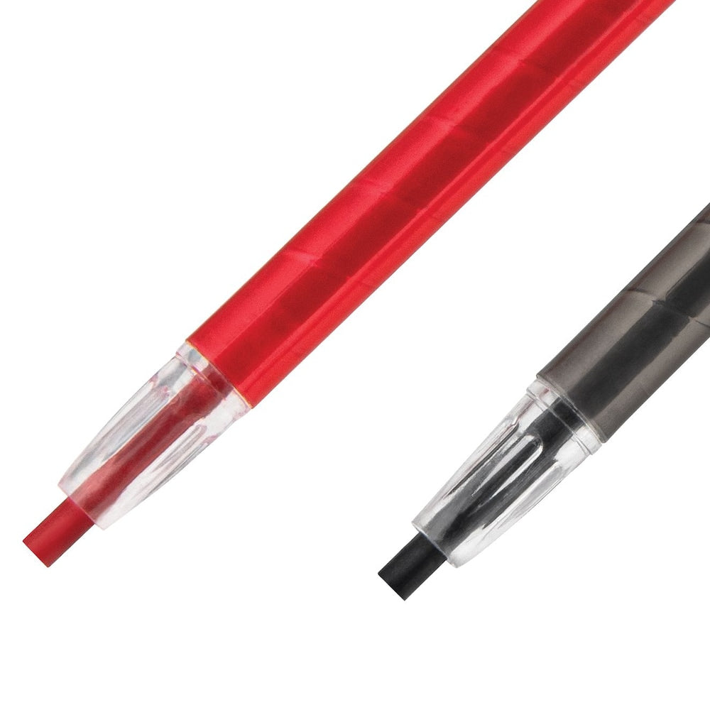 Mechanical China Markers with Retractable Tip for Porcelain and Ceramic Tiles, Red/Black (2-Pack)