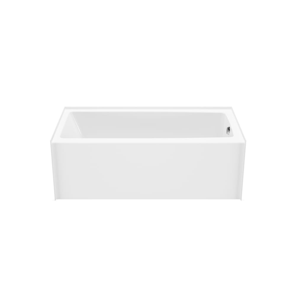 Baignoire en alcôve rectangulaire Nomad 60L x 32W x 18H AcrylX en blanc, drain à droite, avec profondeur de trempage de 12 5/8 pouces