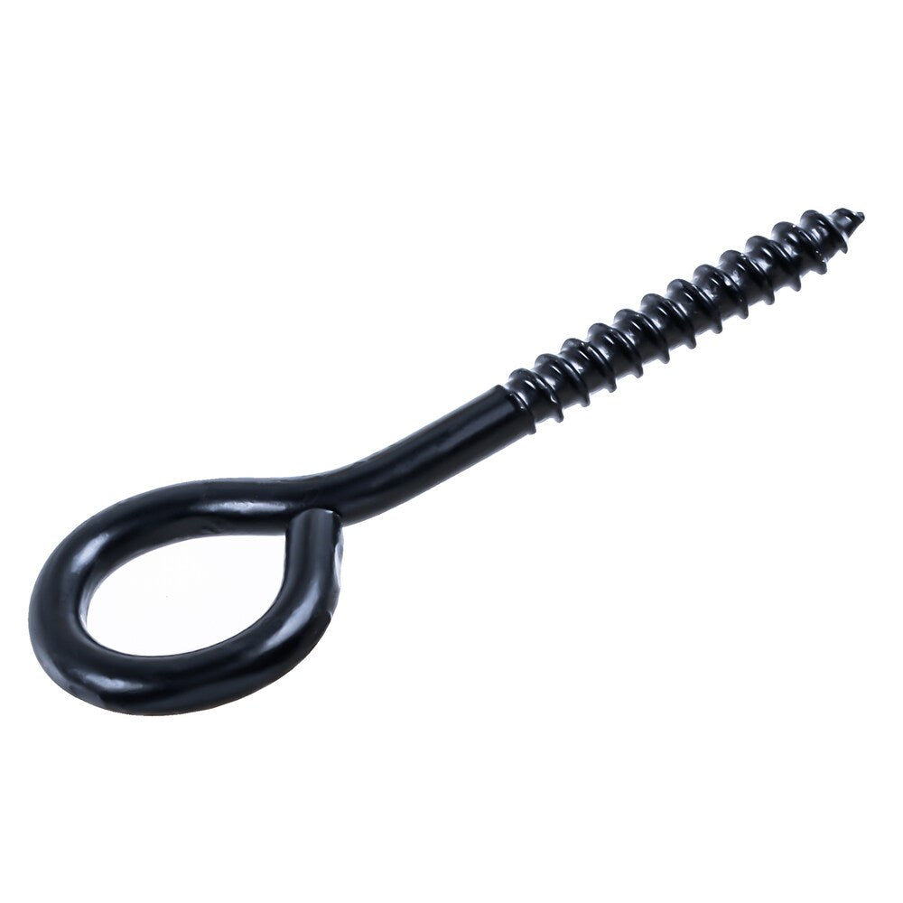 1/4-in x 3-in Coated Screw Eyes, Black, 2pcs