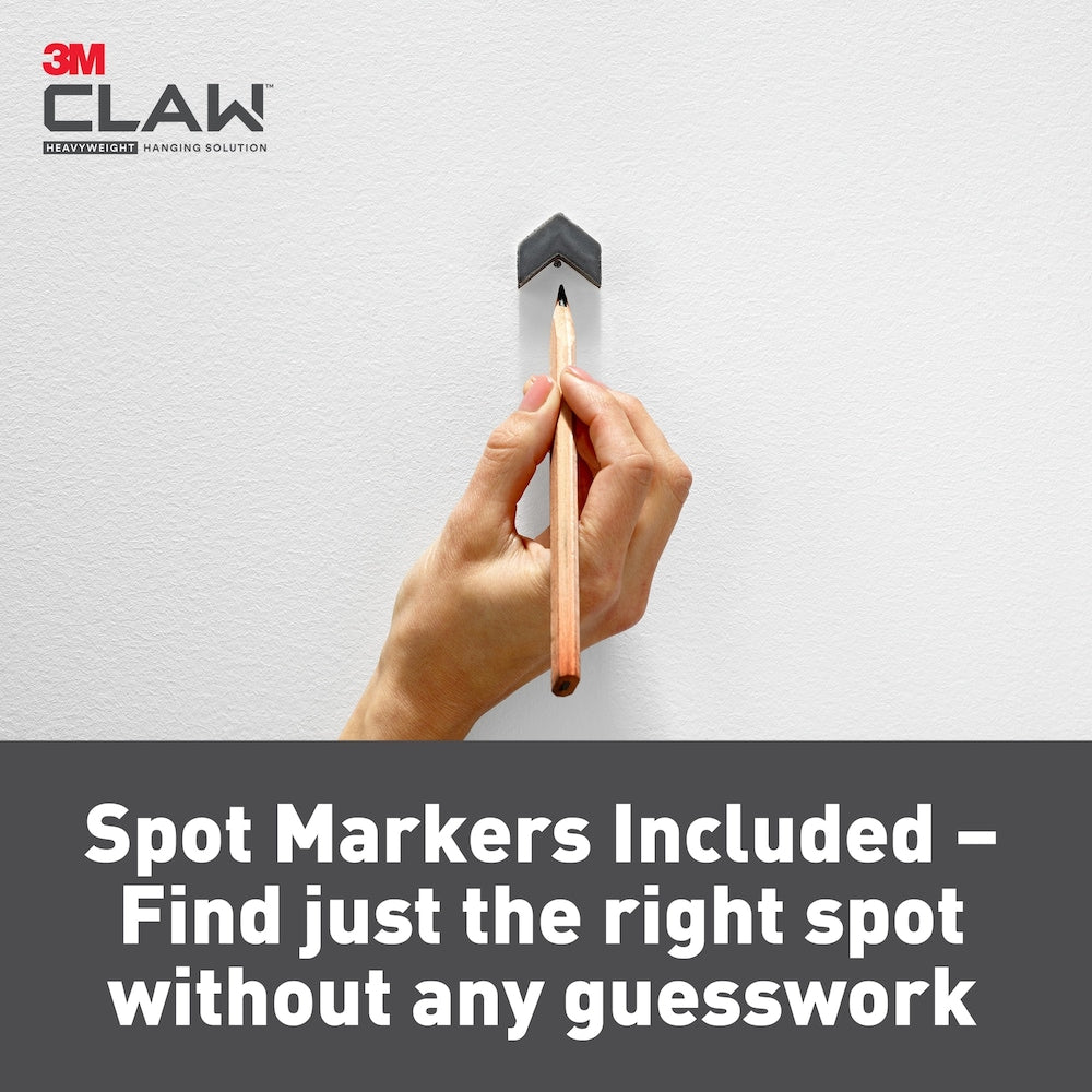 3M  CLAW Drywall Picture Hanger with Temporary Spot Marker, Holds 15 lbs, 1 Hanger 1 Marker/Pack