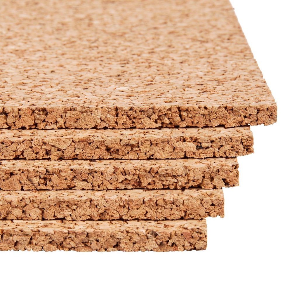 Natural Cork 300 sqft 2ft Wide x 3ft Long x 6mm Thick Sound Dampening Underlayment Sheets 50-Pack