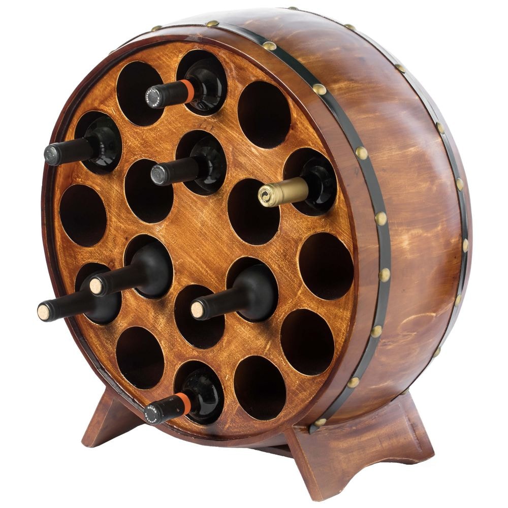 Casier à vin rond empilable en bois pour tonneau à vin, 1 casier