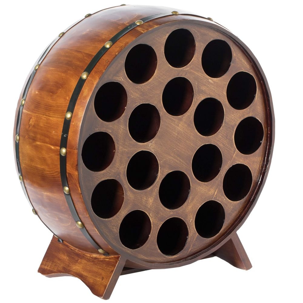Casier à vin rond empilable en bois pour tonneau à vin, 1 casier