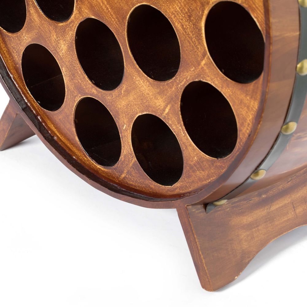 Casier à vin rond empilable en bois pour tonneau à vin, 1 casier