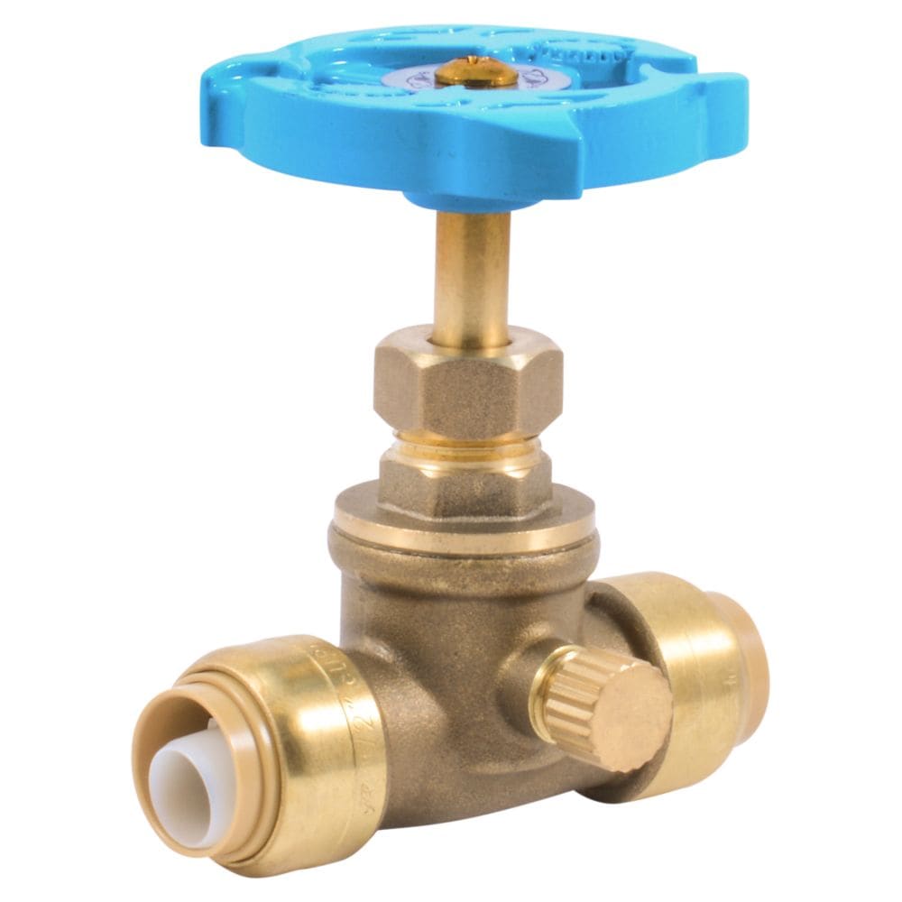 1/2 inch x 1/2 inch Push-to-Connect Gate Valve with Drain