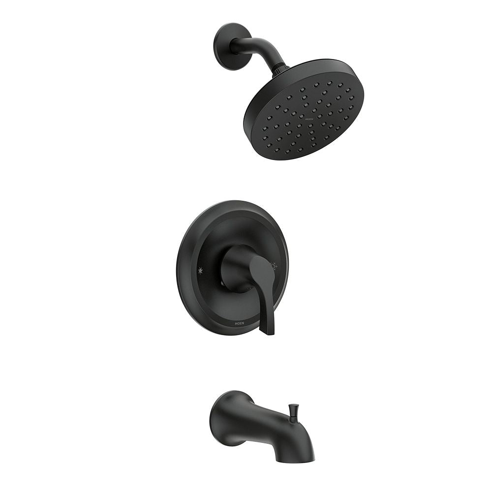 Robinet de baignoire-douche à poignée unique Korek en noir mat