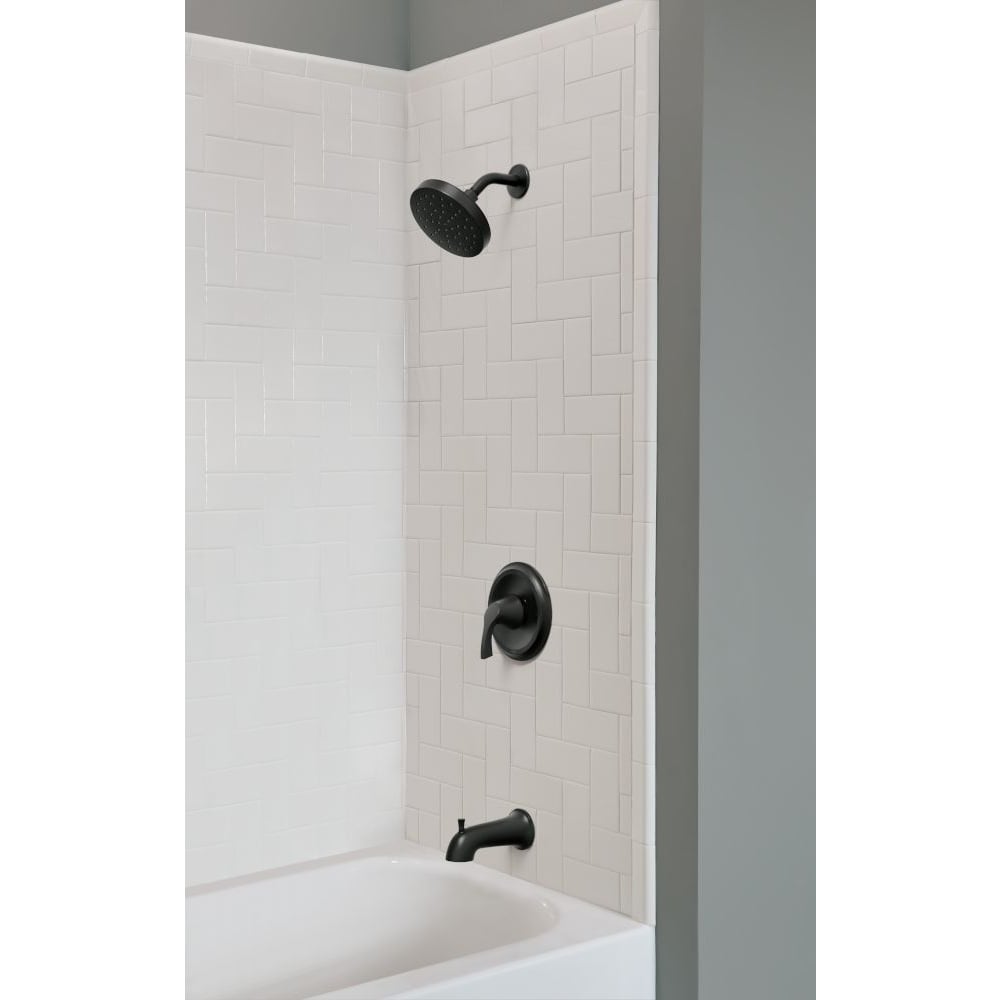 Robinet de baignoire-douche à poignée unique Korek en noir mat