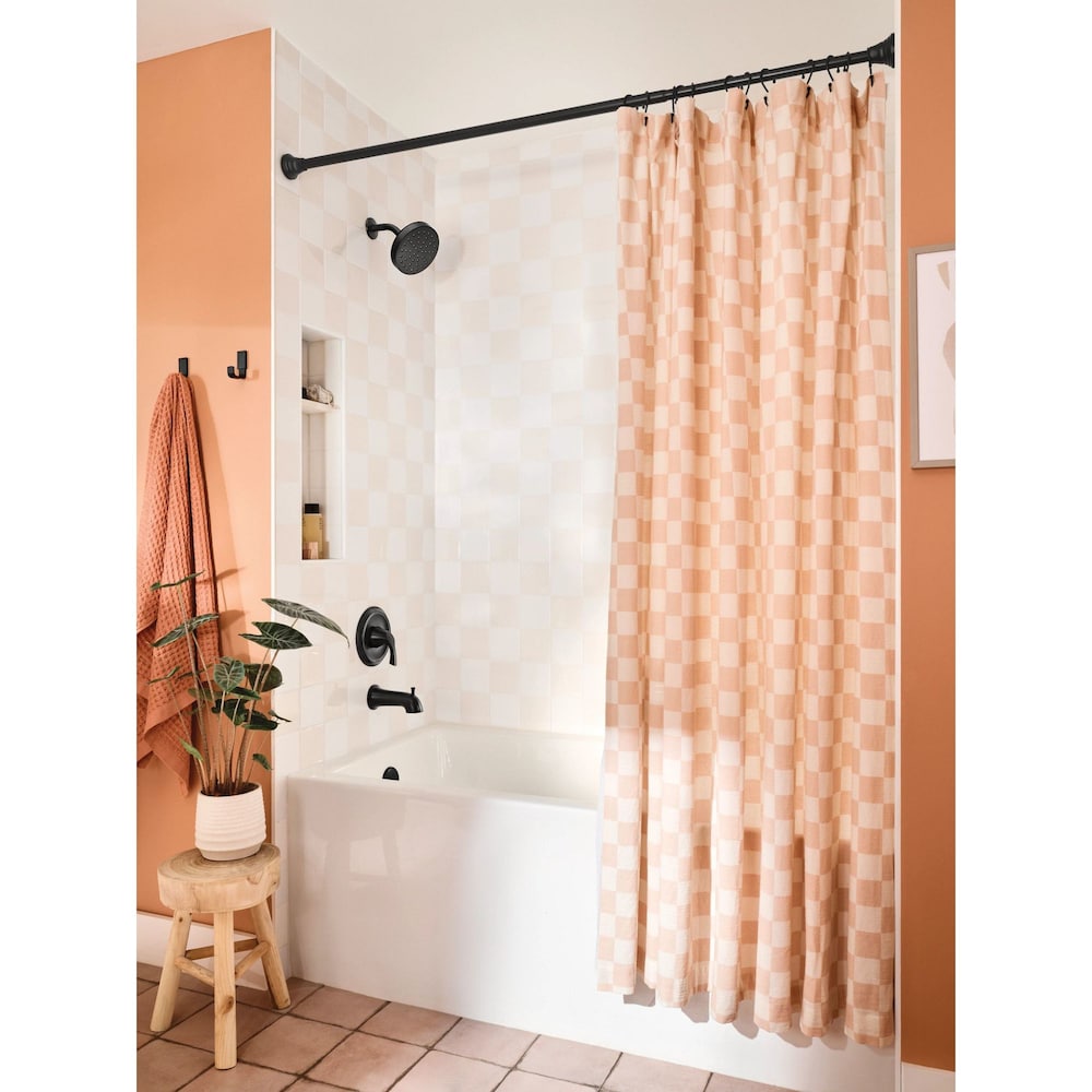 Robinet de baignoire-douche à poignée unique Korek en noir mat