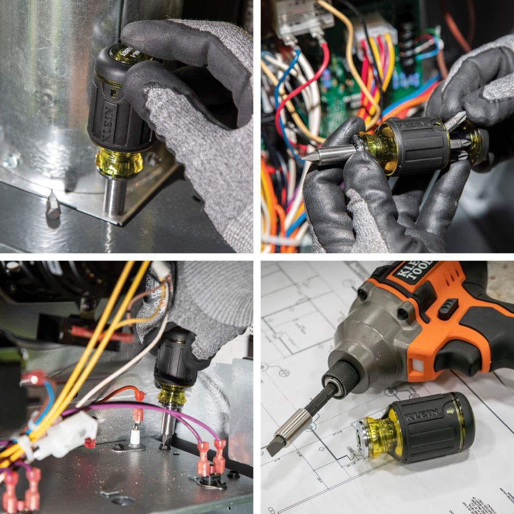 8-in-1 Multi-Bit Adjustable Length Stubby Screwdriver