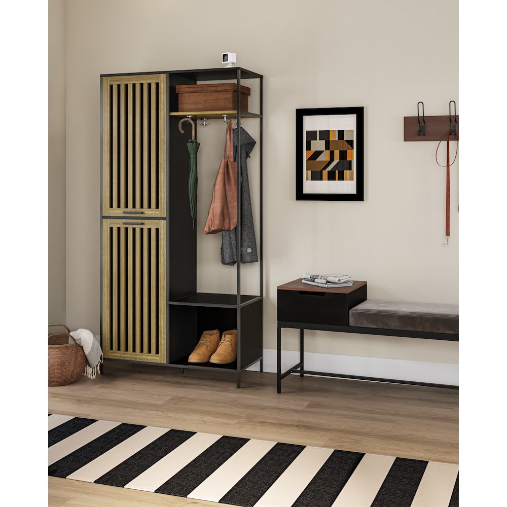 Meridian Maple Random L x 6.5 in. W x 7mm Brown Interlocking Engineered Waterproof Hardwood Flooring (21.80 sq.ft./case)