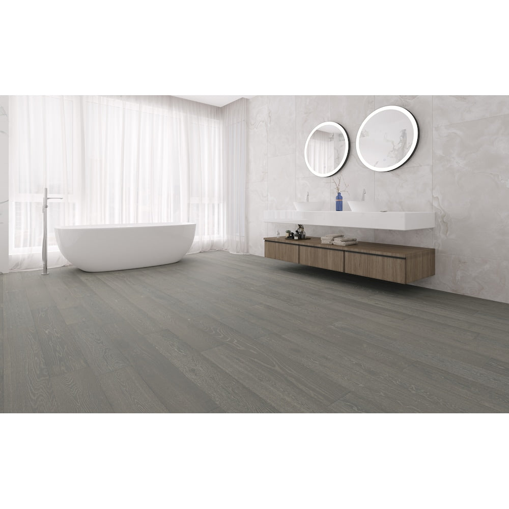 Brooklyn Oak Random L x 6.5 in. W x 7mm Grey Interlocking Engineered Waterproof Hardwood Flooring (21.80 sq.ft./case)