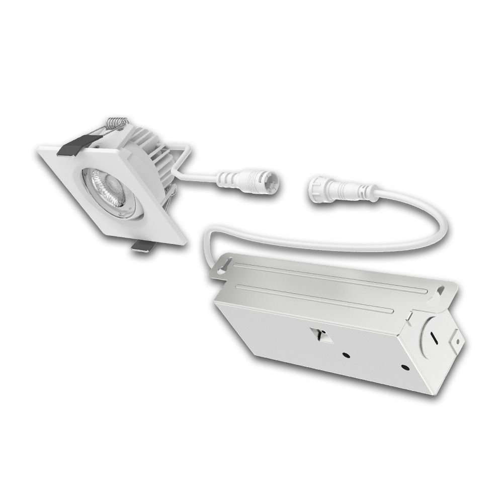 2inch 60W Equiv. White Integrated LED Gimbal Color Changing Square recessed downlight kit 1-Pack