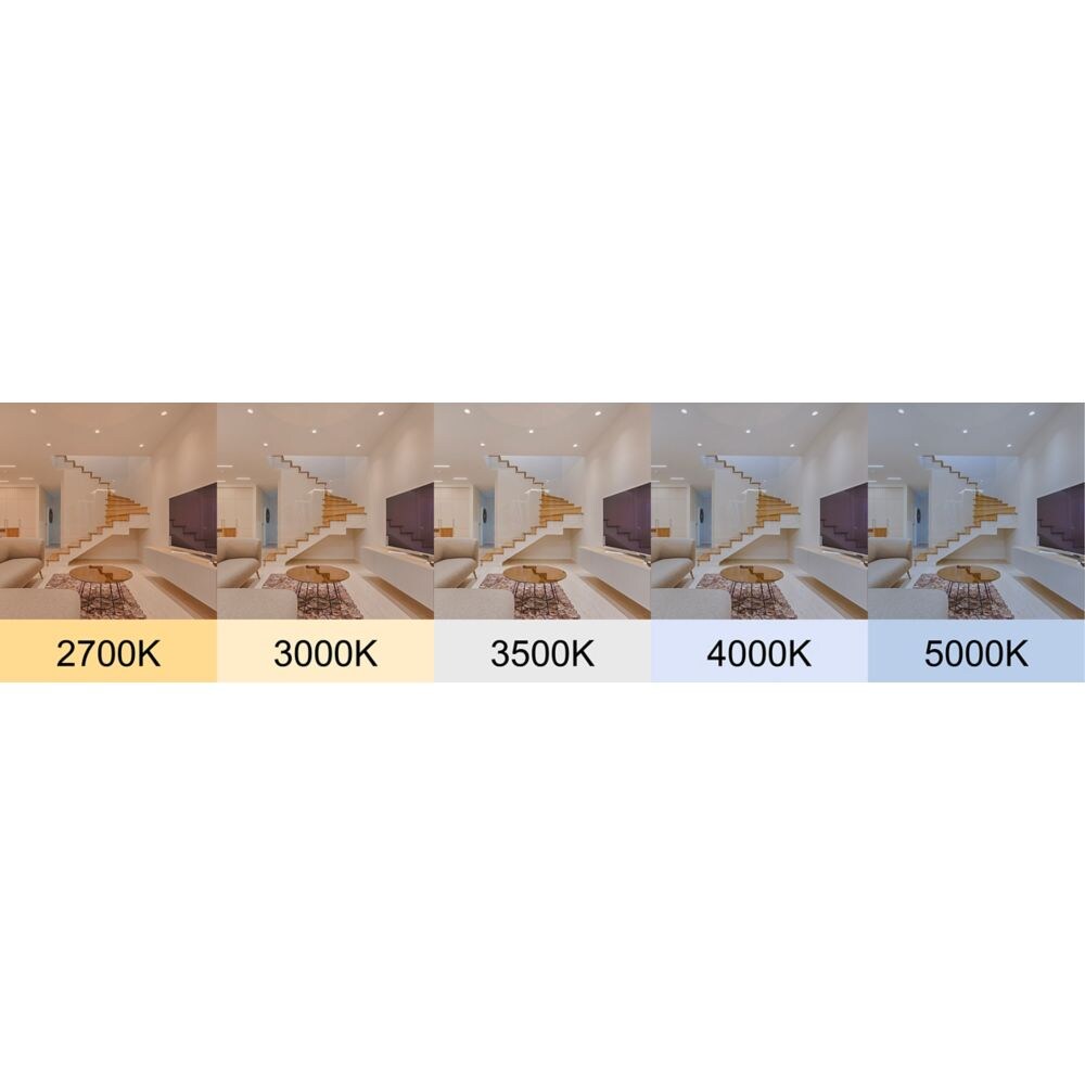 Kit de spot encastré carré à LED intégré de 2 pouces, 60 W équivalent, blanc, changement de couleur, 1 paquet