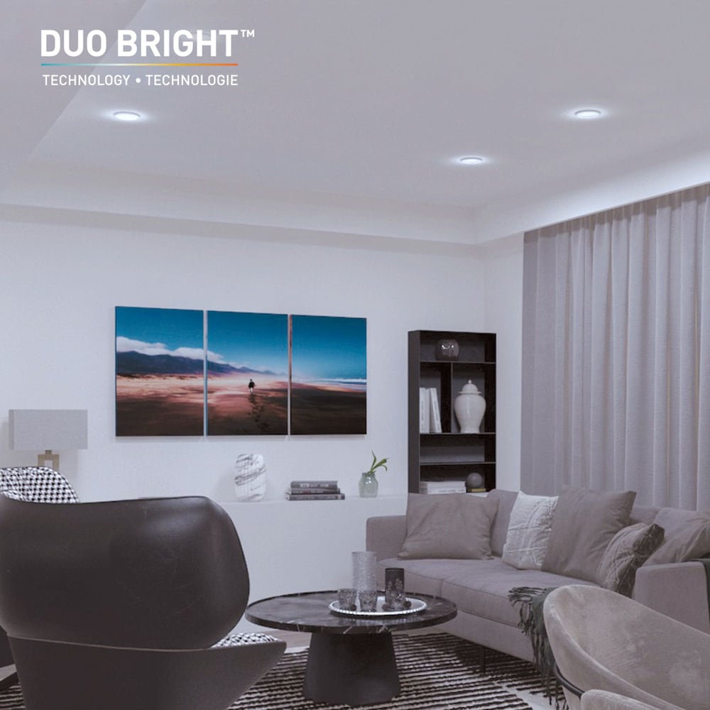 Kit d'éclairage encastré à DEL intégré DuoBright Slim True Baffle de 4 pouces avec température de couleur sélectionnable