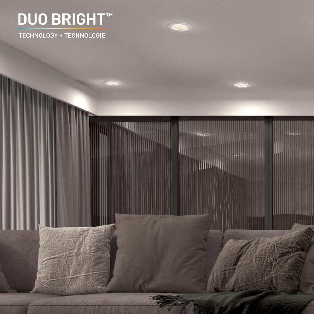 Kit d'éclairage encastré à LED intégré DuoBright ultra-mince de 6 pouces avec température de couleur sélectionnable