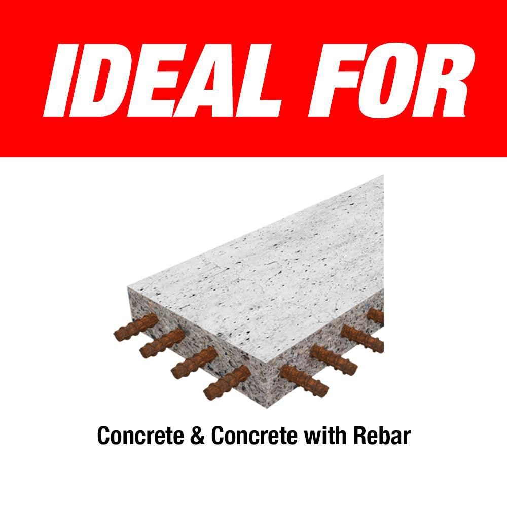 Foret à percussion à tête entièrement en carbure SDS-Plus à 4 tranchants Rebar Demon 1 1/8 po x 16 po x 18 po pour le perçage du béton et des barres d'armature