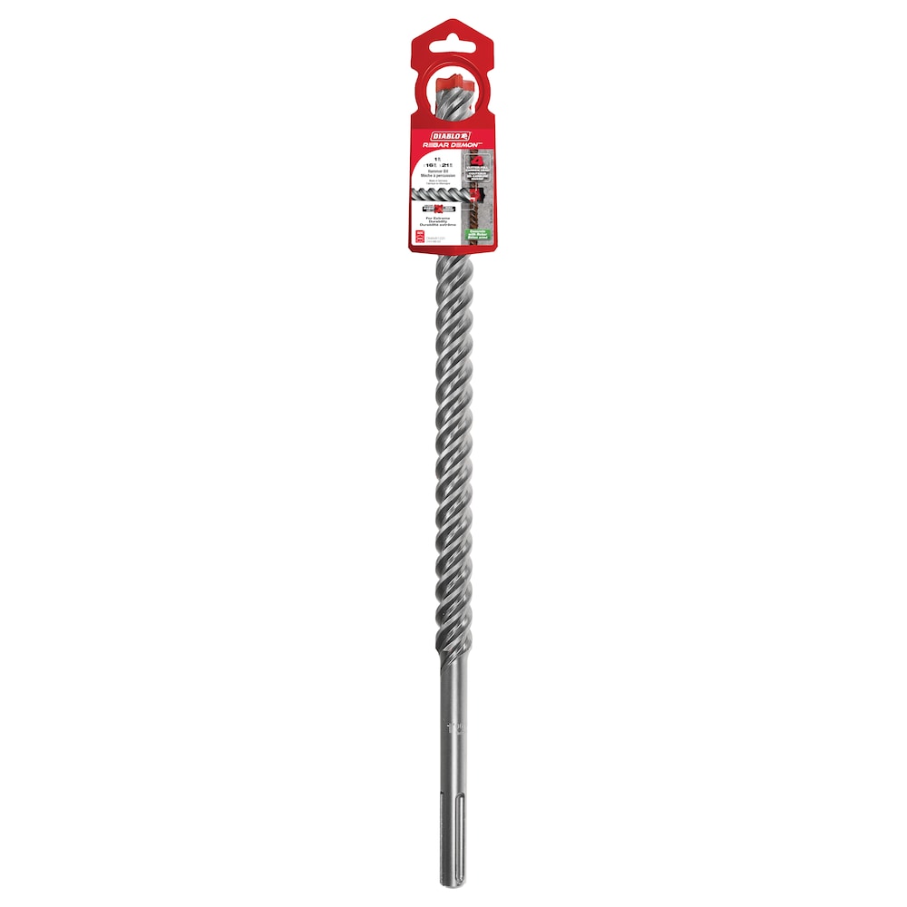 Rebar Demon Foret à percussion à tête entièrement en carbure SDS-Max à 4 couteaux de 1 po x 16 po x 21 po pour le perçage du béton/des barres d'armature
