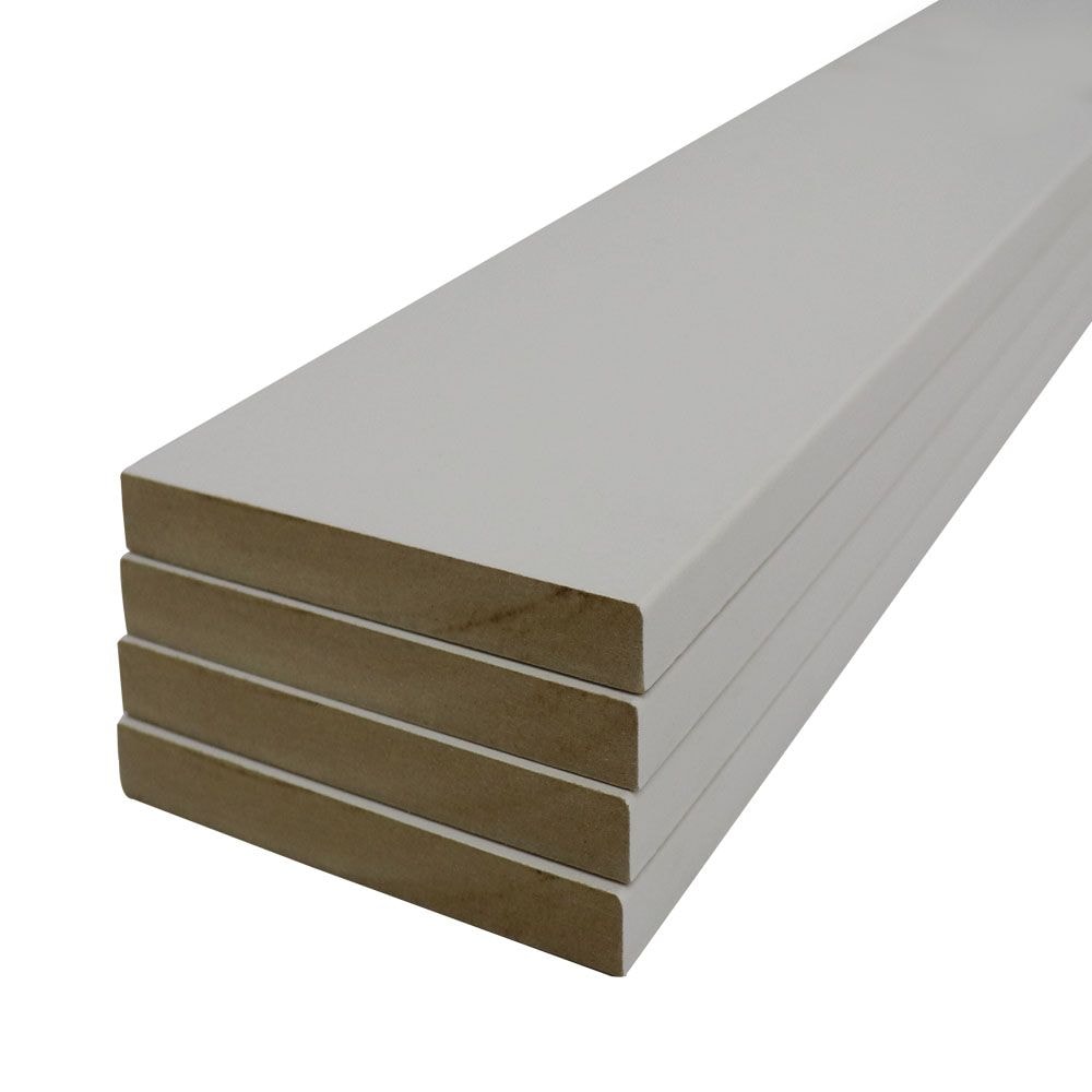 1/2-inch x 4 1/2-inch x 96-inch Primed MDF Modern Baseboard (4-Pack)