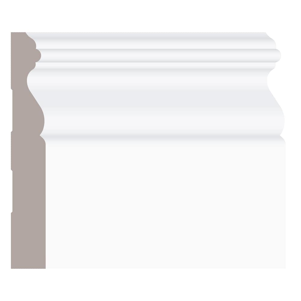 11/16-inch x 4 3/4-inch x 96-inch Primed MDF Colonial Baseboard (4-pack)