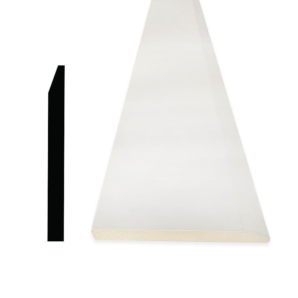 1/2-inch x 4 3/4-inch x 96-inch Primed MDF Modern  Baseboard (4-Pack)