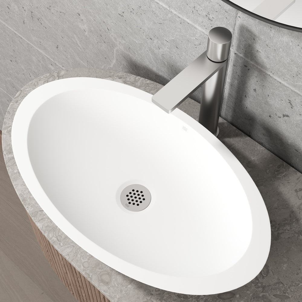 Vessel Bathroom Sink Drain in Brushed Nickel