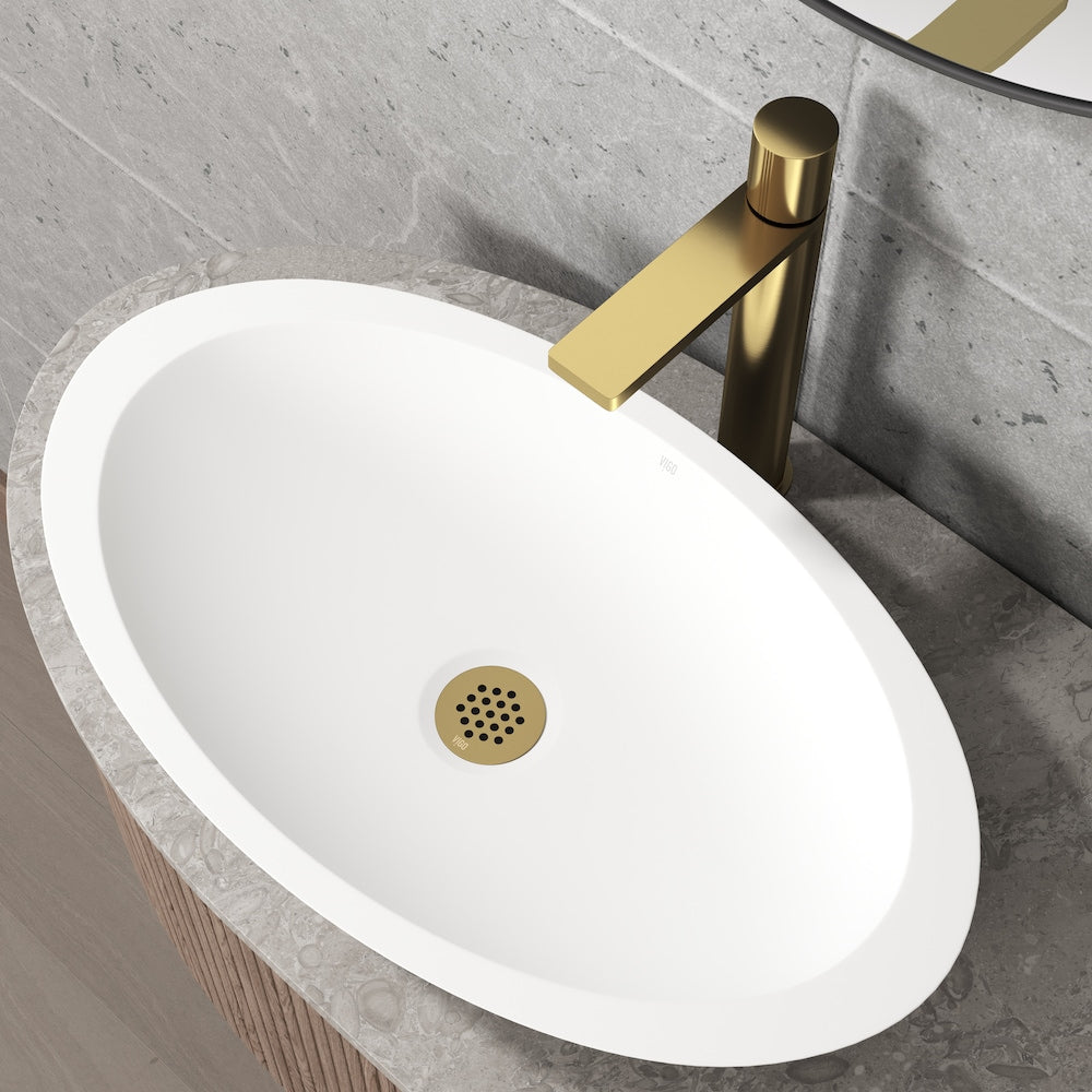 Drain de lavabo de salle de bain vasque en or brossé mat