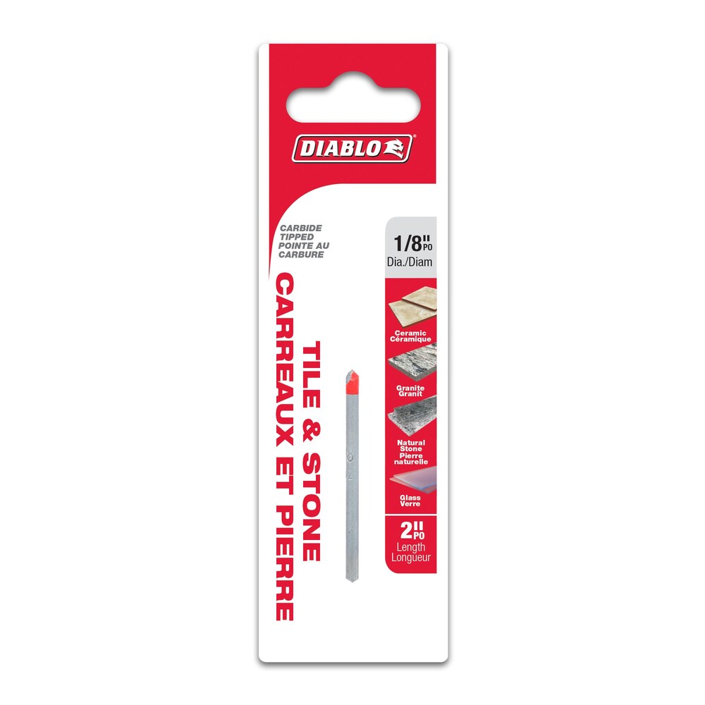 1/8-Inch Carbide Tipped Drill Bit for Tile/Stone Drilling