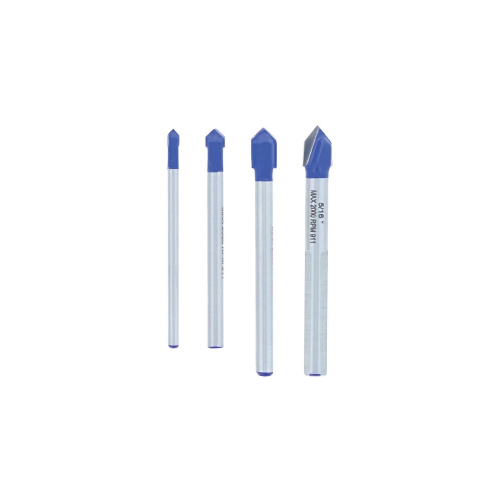 1/8-5/16-Inch Carbide Tipped Drill Bit Kit/Set for Glass/Tile Drilling (4 Pieces)