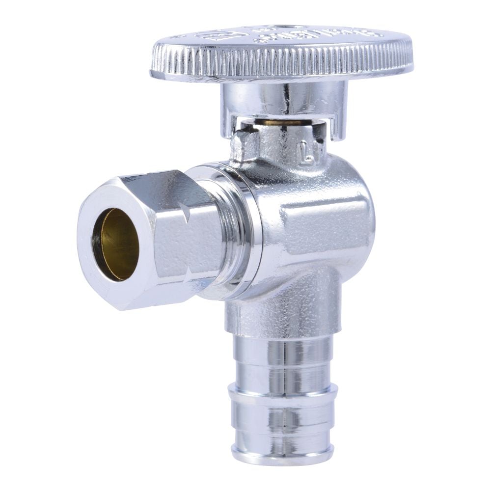 Vanne d'arrêt à angle de compression à expansion PEX-A de 1/2 po x 3/8 po de diamètre extérieur